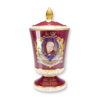 Sale Photo Thumbnail #145: Spode Porcelain Commemorative Vase and Lid, Sir Winston Churchill