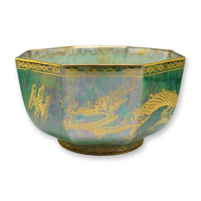 Sale Photo Thumbnail #190: Wedgwood Fairyland Lustre Octagonal Bowl, Rain Dragon Z4831