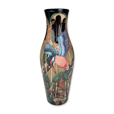 Sale Photo Thumbnail #359: Moorcroft Pottery by Paul Hilditch Kingfisher Vase