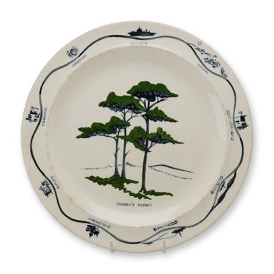 Sale Photo Thumbnail #323: Wedgwood Etruria England Stamped Creamware Plate Featuring Surreys Secret Pattern