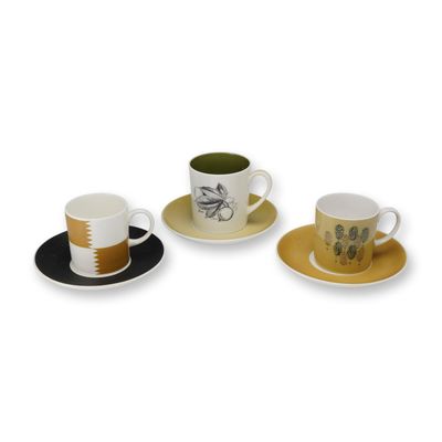 Sale Photo Thumbnail #281: 6pc Susie Cooper Design for Wedgwood Bone China Coffee Can and Saucer Set