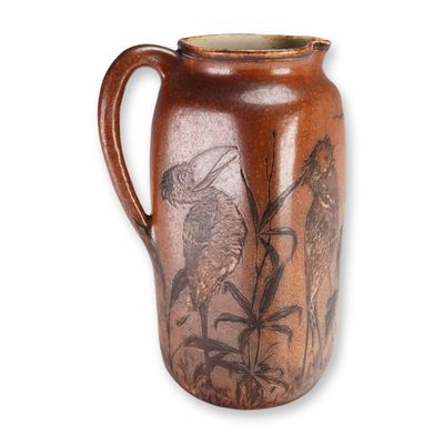 Sale Photo Thumbnail #172: Martin Brothers Potters Salt Glazed Grotesque Birds Pitcher