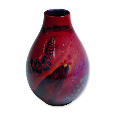 Sale Photo Thumbnail #230: Royal Doulton Flambe Sung Fish Vase
