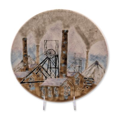 Sale Photo Thumbnail #178: Cobridge Stoneware Philip Gibson Colliery Cabinet Plate