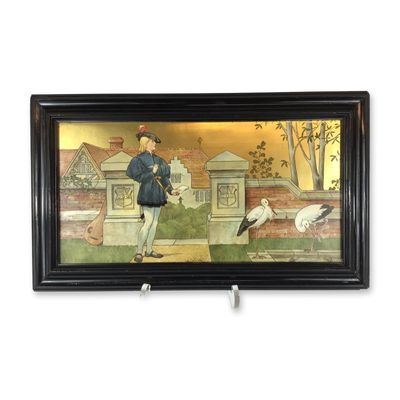 Sale Photo Thumbnail #213: Minton's Art-Pottery Studio Henry Stacy, The Lover from The Seven Ages of Man Framed Tile Panel