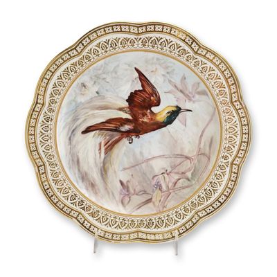 Sale Photo Thumbnail #202: Wedgwood Hand-Painted Porcelain Bird of Paradise Cabinet Plate