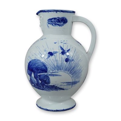 Sale Photo Thumbnail #304: Wedgwood Blue and White Transfer-Printed Earthenware Mottoes from Chaucer Jug