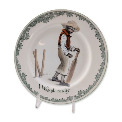 Sale Photo Thumbnail #244: Royal Doulton Black Cricketers Series Porcelain Plate, I Wasn't Ready E4336