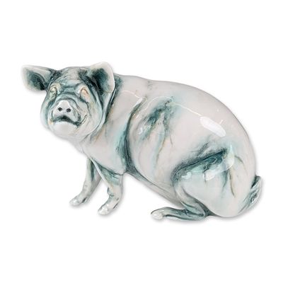 Sale Photo Thumbnail #25: Royal Doulton Original Prototype Chinese Jade Porcelain Pig Figurine