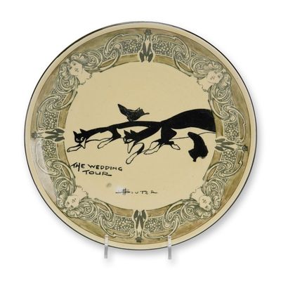 Sale Photo Thumbnail #238: Royal Doulton by David Henry Souter Kateroo Series Ware Plate, The Wedding Tour