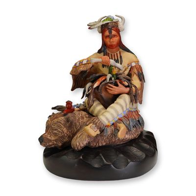 Sale Photo Thumbnail #132: Cybis by Helen Granger Young Figurine, Blackfeet 'Beaverhead Medicine Man'