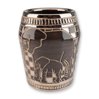 Sale Photo Thumbnail #373: Dennis Chinaworks Ceramic Bud Vase with Elephant Decoration