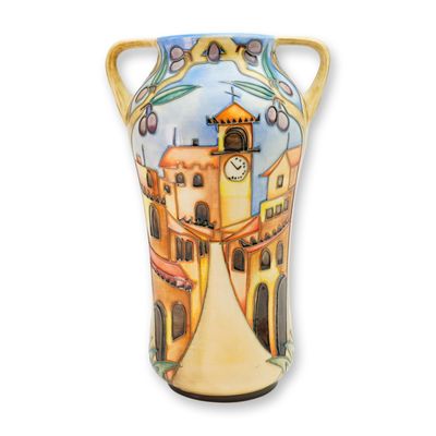 Sale Photo Thumbnail #366: Moorcroft Pottery by Beverley Wilkes Twin Handled Vase, Cetona