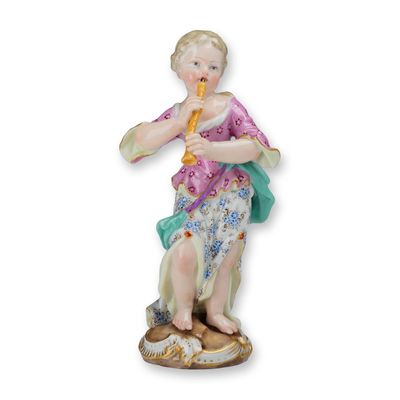 Sale Photo Thumbnail #85: Meissen Porcelain Figurine of a Young Girl Playing a Flute