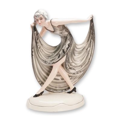Sale Photo Thumbnail #51: Goldscheider Figurine by Josef Lorenzl, Dancer in a Stooped Pose