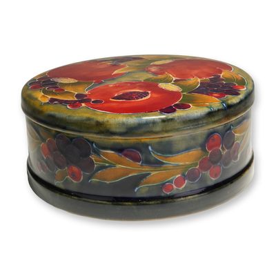 Sale Photo Thumbnail #346: Moorcroft Pottery Circular Covered Box, Pomegranate