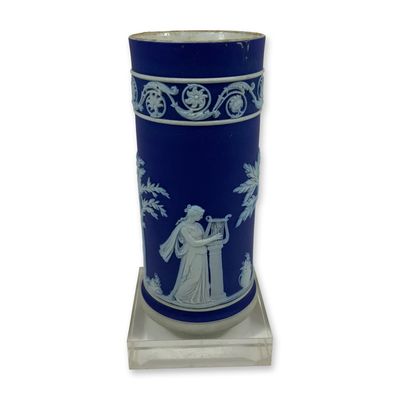 Sale Photo Thumbnail #384: Wedgwood Cobalt Blue Jasperware Neoclassical Spill Vase