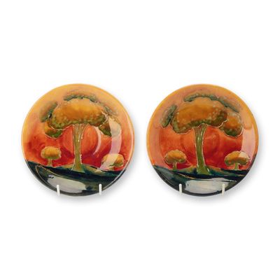 Sale Photo Thumbnail #341: Pair of Moorcroft Pottery Small Plates, Eventide