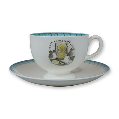 Sale Photo Thumbnail #267: 2pc Wedgwood Eric Ravilious Persephone Pattern Cup and Saucer Set