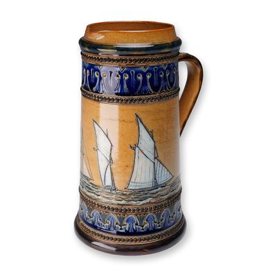 Sale Photo Thumbnail #170: Doulton Lambeth by Edgar Wilson Stoneware Jug, Maritime