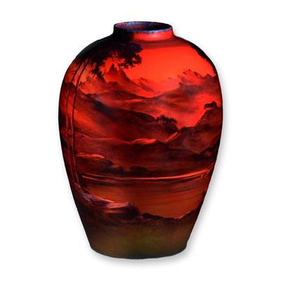 Sale Photo Thumbnail #232: Royal Doulton Flambe Sung Landscape Design Vase
