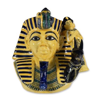 Sale Photo Thumbnail #150: Yellow Flambe Pharaoh D7028 Factory Proof Royal Doulton Jug