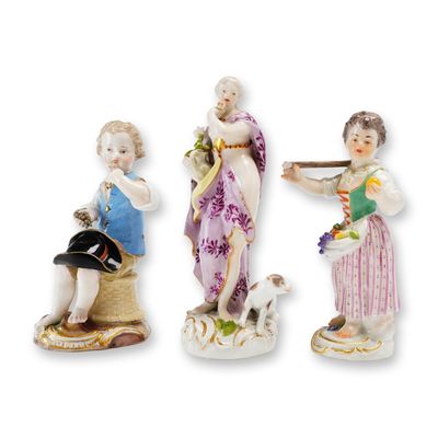 Sale Photo Thumbnail #87: 3pc Meissen German Porcelain Fruit and Spring Motif Figurines