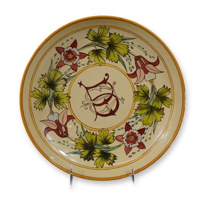 Sale Photo Thumbnail #303: Wedgwood Hand-Painted Ceramic Monogrammed Charger