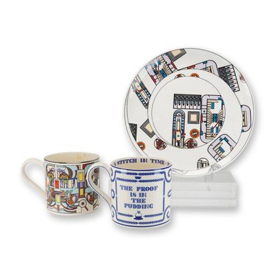 Sale Photo Thumbnail #289: 3pc Wedgwood Ceramic Plate and Mugs