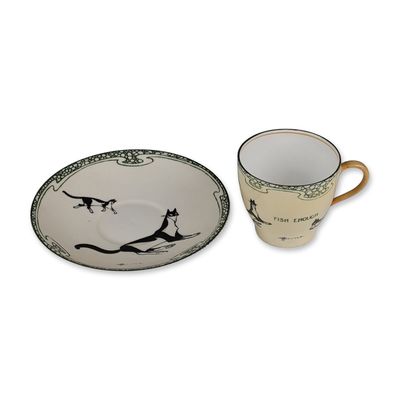 Sale Photo Thumbnail #241: Royal Doulton by David Henry Souter Kateroo Series Ware Cup and Saucer Set, Be Content the Sea Hath