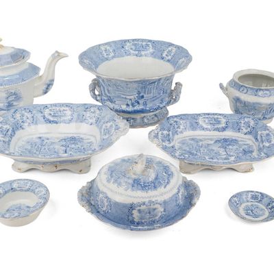 Group of Ridgeways "Oriental" Pattern Serving Pieces