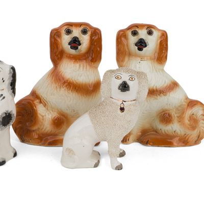 Six Staffordshire Dogs