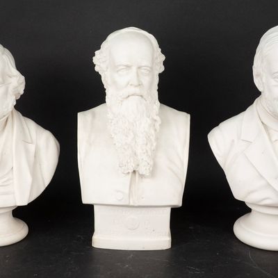 Three Parianware Busts of Gentleman