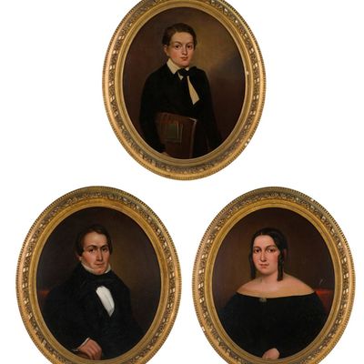 Three Portraits of a Family, Oil on Canvas