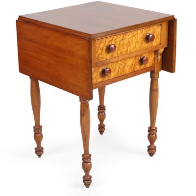 Sheraton Maple and Cherrywood Drop Leaf Side Table