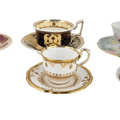 Twenty Continental Porcelain Teacups and Saucers