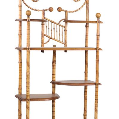 Victorian Bamboo and Fruitwood Etagere