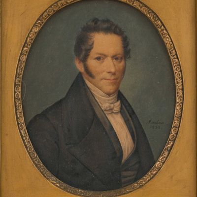 Ferdinand Machera, 1776-1843, Portrait of a Gentleman, Mixed Media on Paper