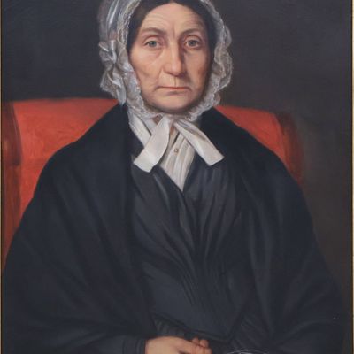 Portrait of an Elderly Lady in Lace Bonnet, Oil on Canvas