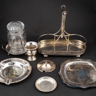 Sterling Silver Cigarette Urn and Small Tray