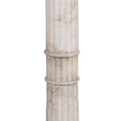 Carved Alabaster Columnar Pedestal