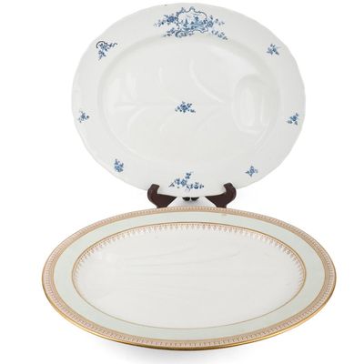 Two English Porcelain Well and Tree Platters