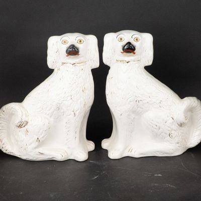 Four Staffordshire White Spaniels