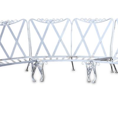 Five Piece White Painted Cast-Aluminum Sectional