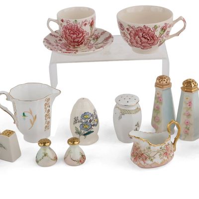 Group of English Transferware Teacups and Saucers