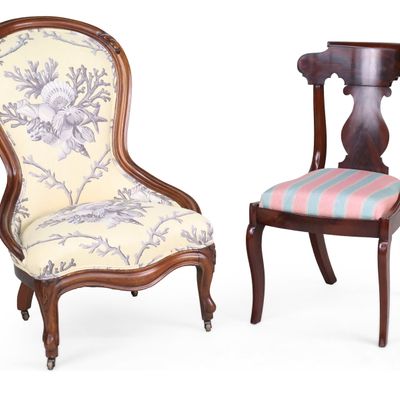 Victorian Mahogany Slipper Chair