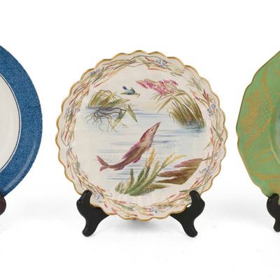 Ten Assorted Fish Decorated Plates