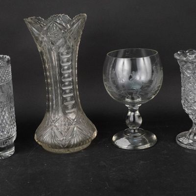 Three Cut Glass Vases