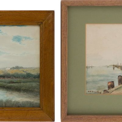 Samuel R Chaffee, American 1850-1913, Marshlands, Mixed Media on Paper