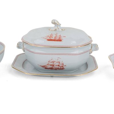 Three Spode Trade Winds Serving Pieces